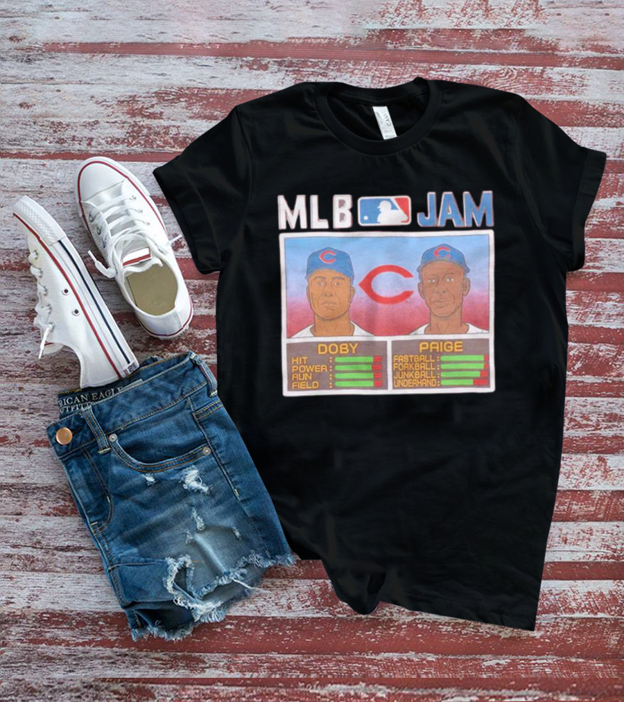 MLB Jam Cleveland Doby Paige Fastball Forkball Junkball Underhand T-Shirt