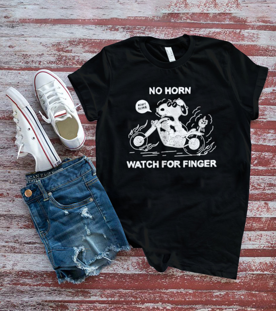 No Horn Watch For Finger Snoopy Heavy Slime T-Shirt