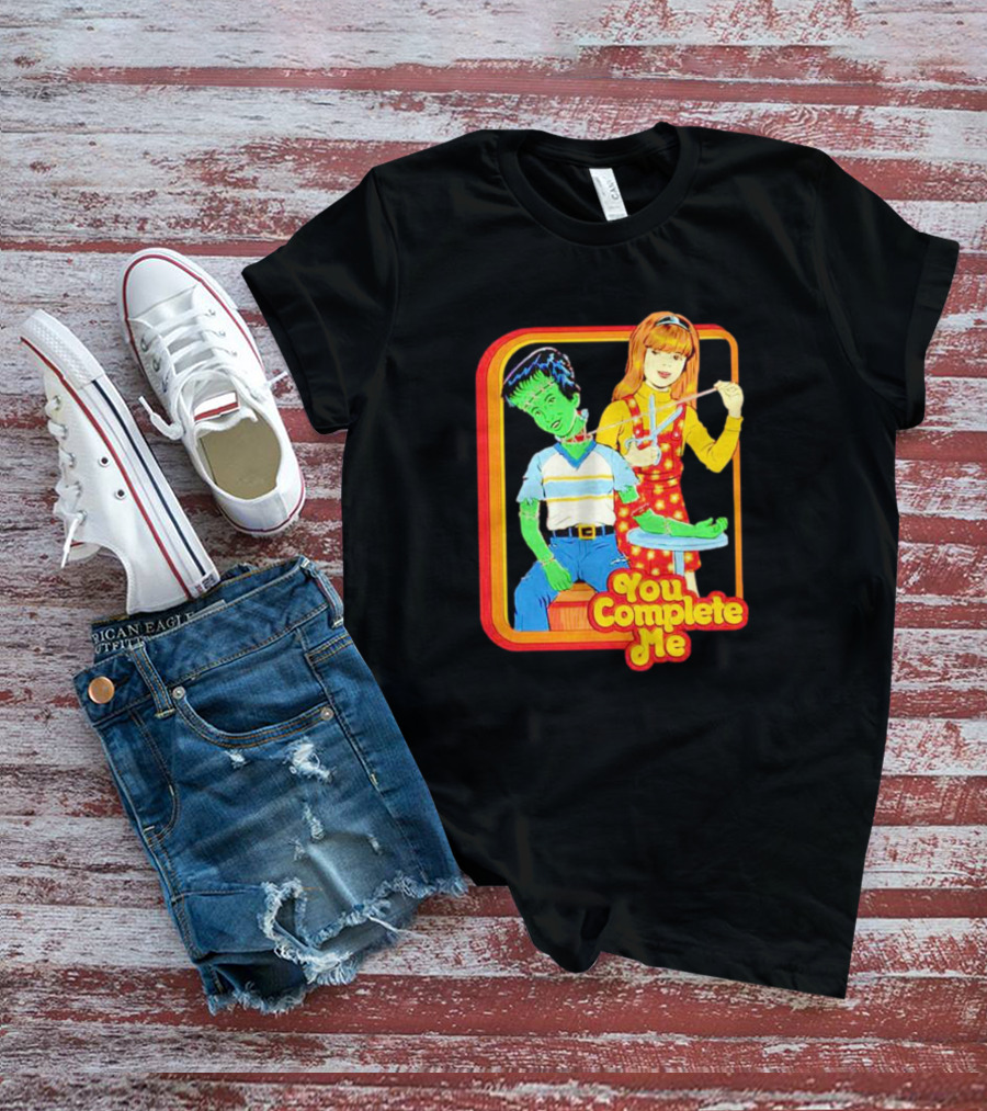 You Complete Me Frankenstein Puppet Vintage T-Shirt