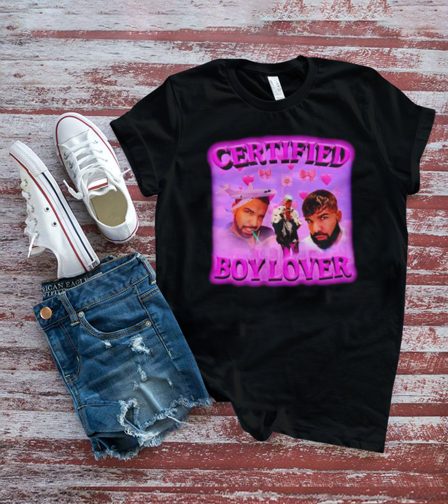 Certified Boy Lover Drake Airplane Pink Hearts T-Shirt