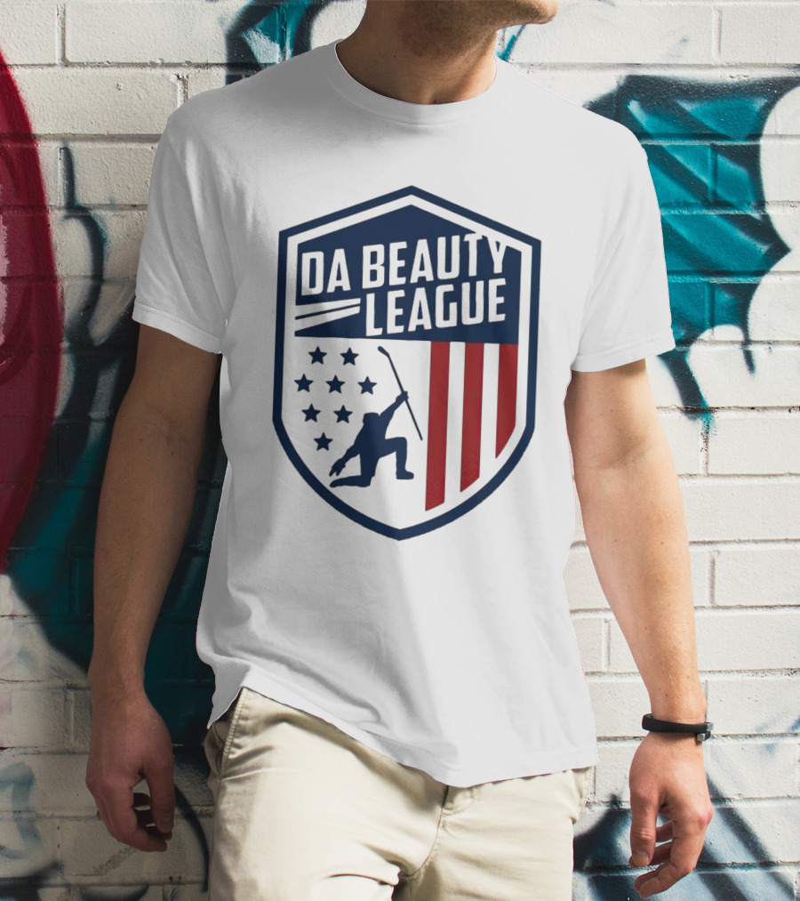 Happy Independence Day Da Beauty League Hockey Patriotic Shield T-Shirt