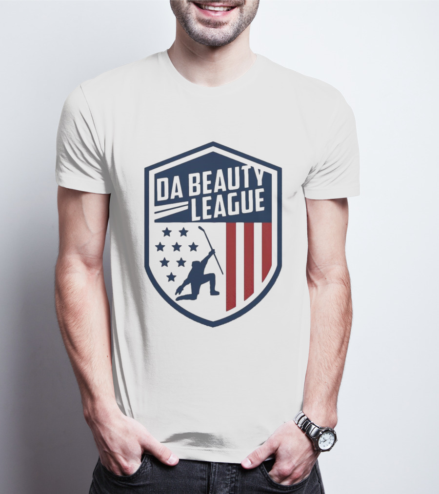 Happy Independence Day Da Beauty League Hockey Patriotic Shield T-Shirt