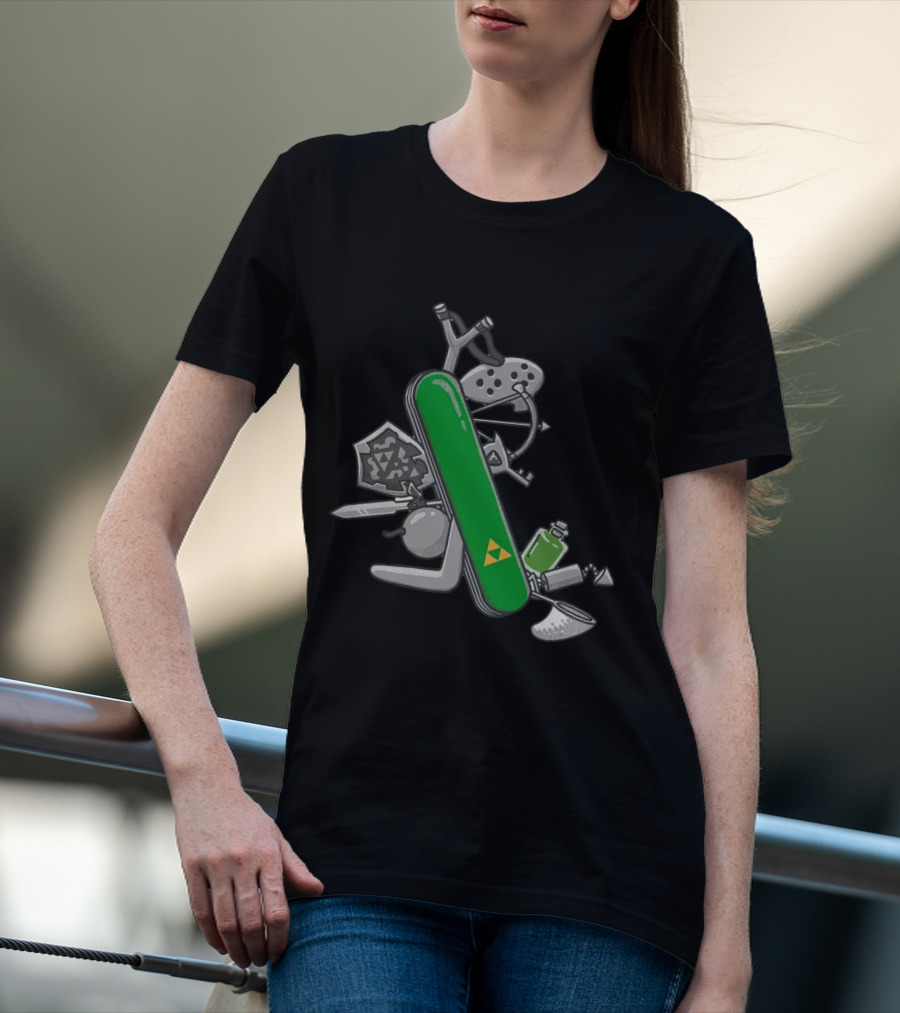 Hyrule Army Knife Multi-Tool Legend Of Zelda Iconic Symbols T-Shirt