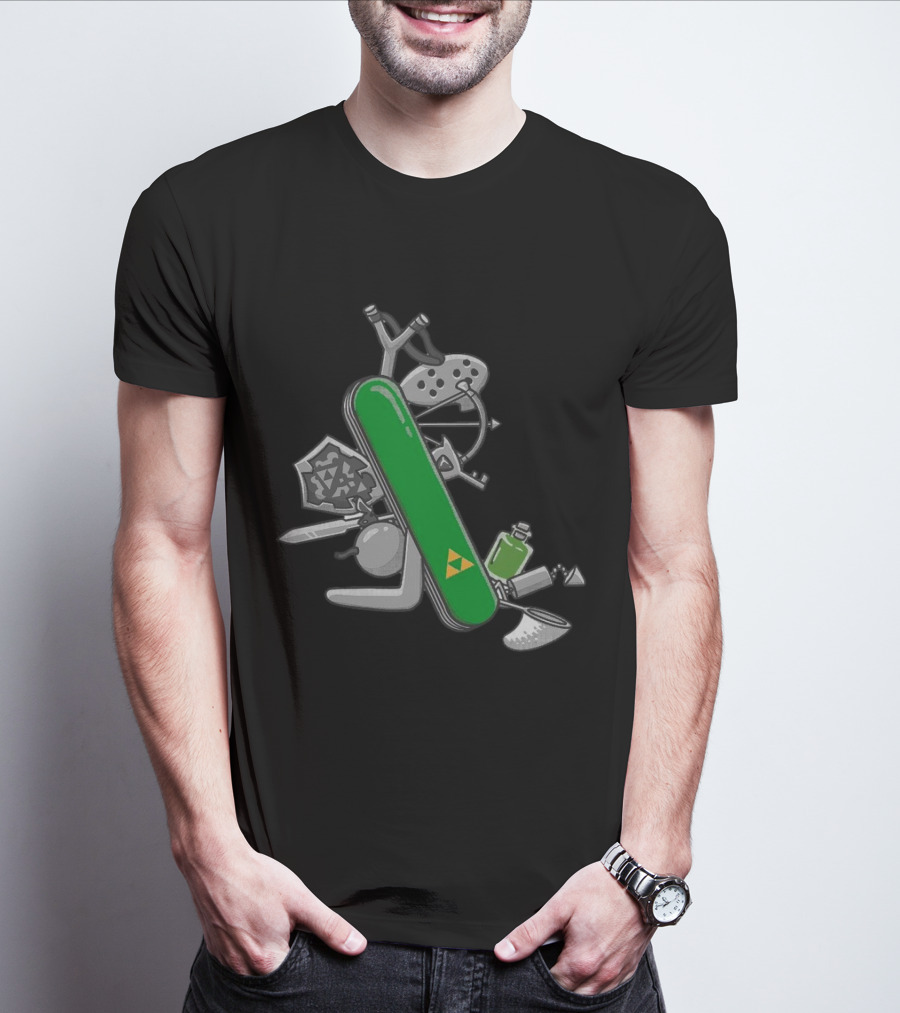 Hyrule Army Knife Multi-Tool Legend Of Zelda Iconic Symbols T-Shirt