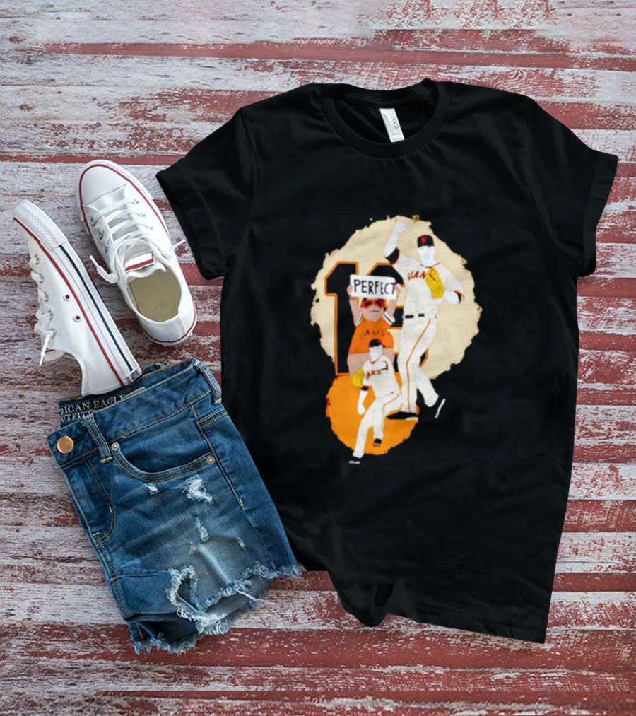 Perfect Game Giants Baseball Celebration Matt Cain T-Shirt