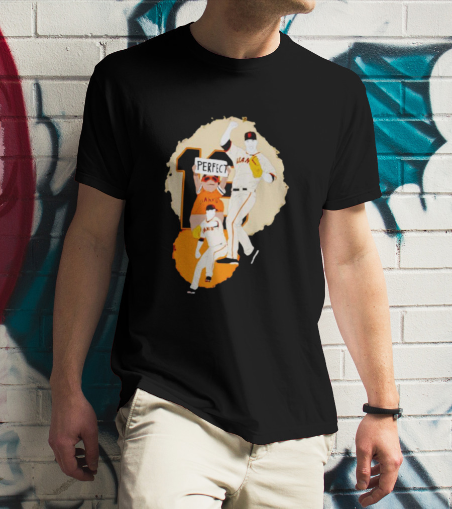 Perfect Game Giants Baseball Celebration Matt Cain T-Shirt