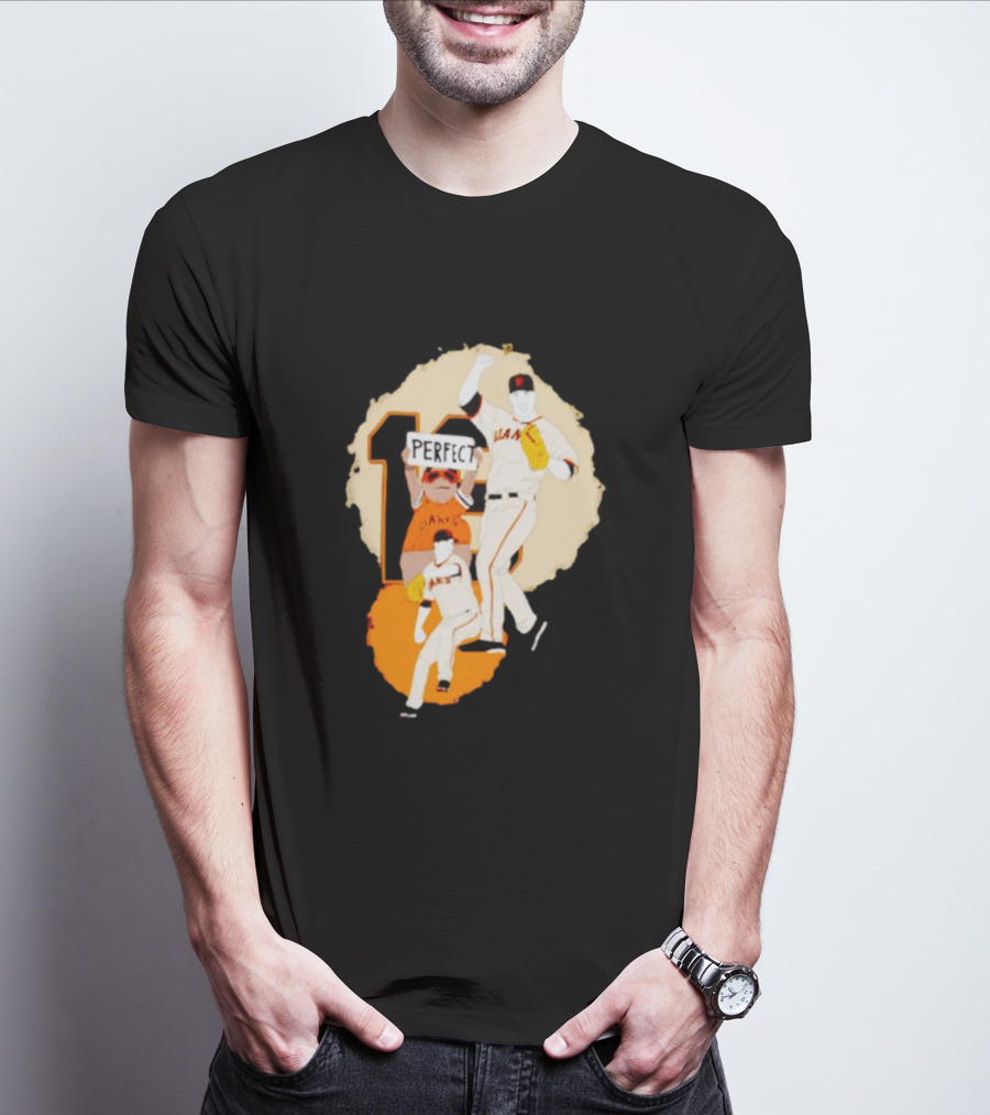 Perfect Game Giants Baseball Celebration Matt Cain T-Shirt