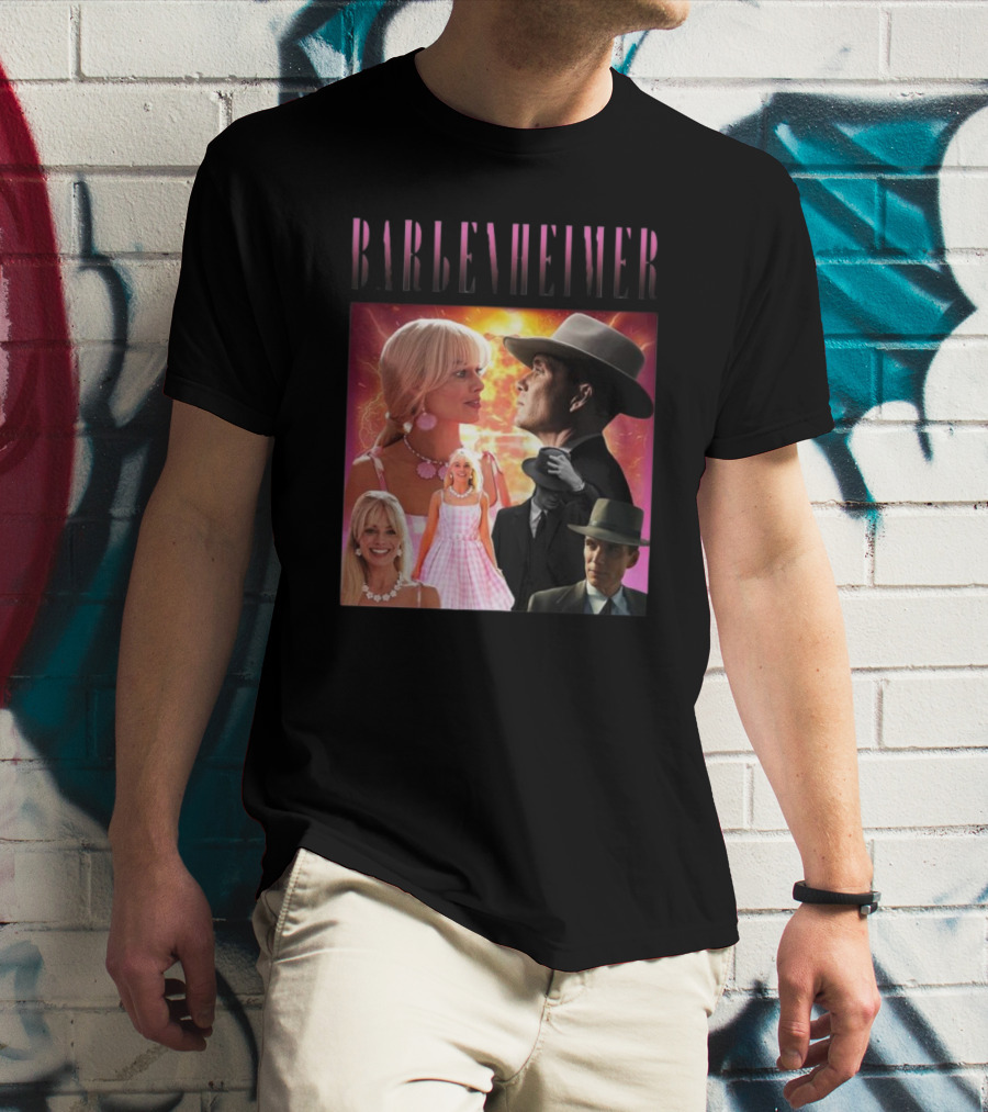 Barbenheimer Fusion Of Characters With Retro Style Elements T-Shirt
