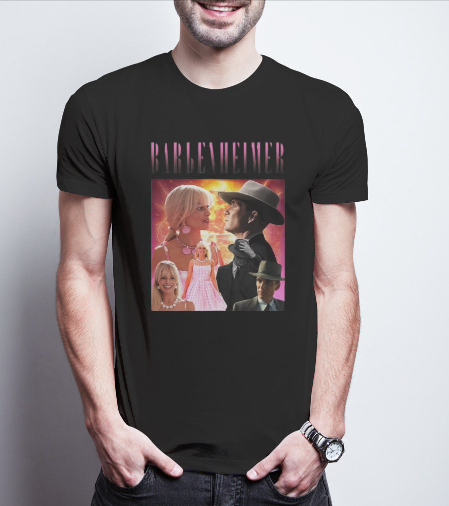 Barbenheimer Fusion Of Characters With Retro Style Elements T-Shirt