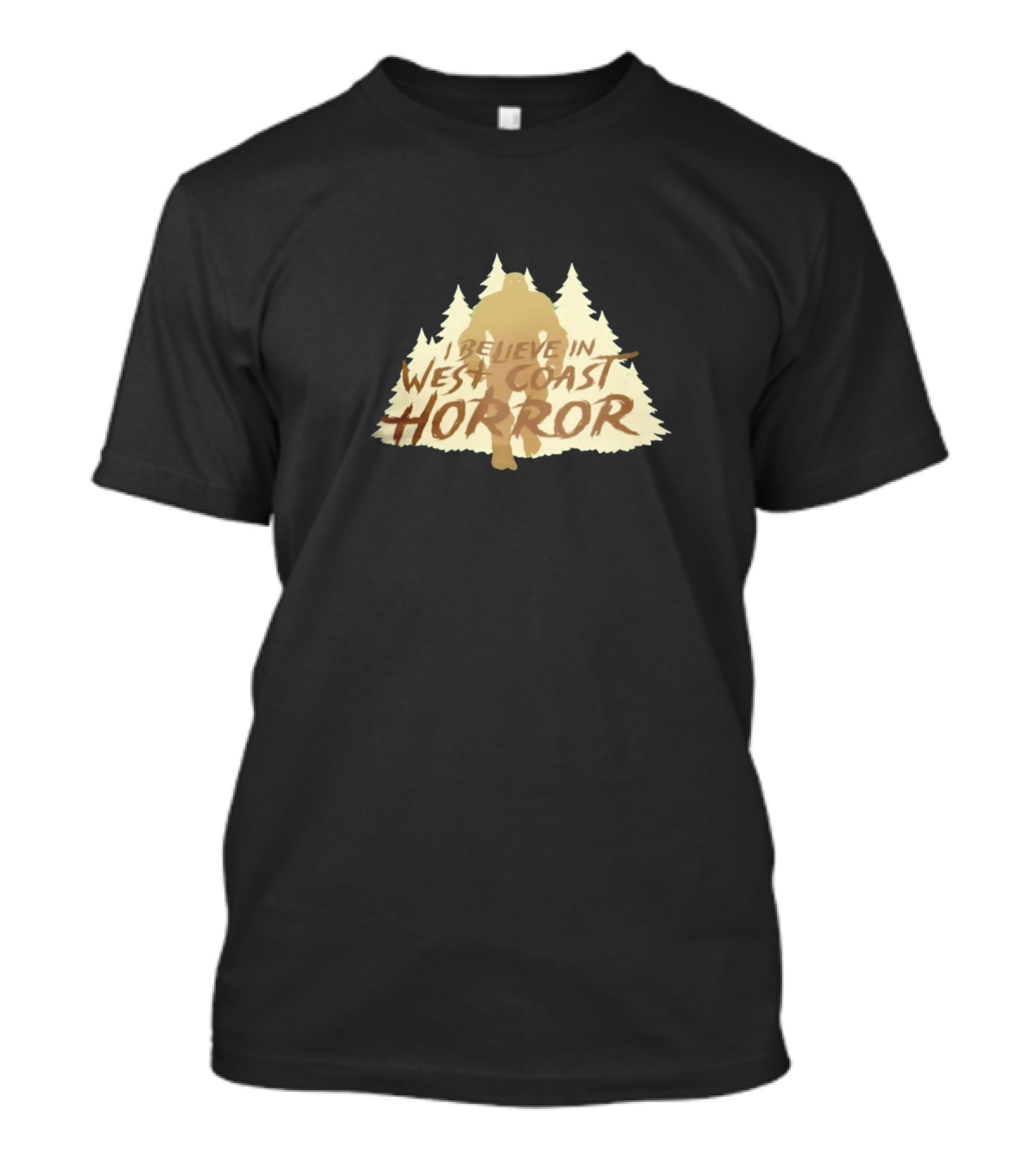 I Believe In West Coast Horror Bigfoot Forest T-Shirt
