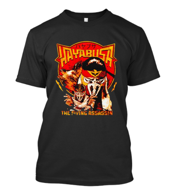 Hayabusa The Flying Assassin Ninja Warrior With Japanese Kanji And Eagle Motif T-Shirt