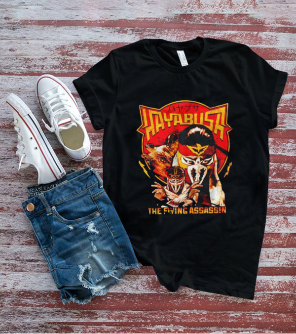 Hayabusa The Flying Assassin Ninja Warrior With Japanese Kanji And Eagle Motif T-Shirt