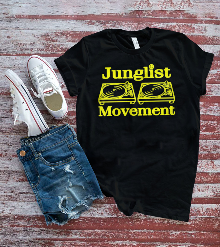 Junglist Movement Turntables Iconic Drum And Bass Culture T-Shirt