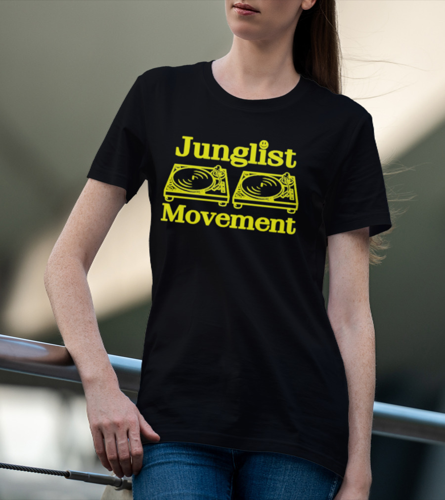 Junglist Movement Turntables Iconic Drum And Bass Culture T-Shirt