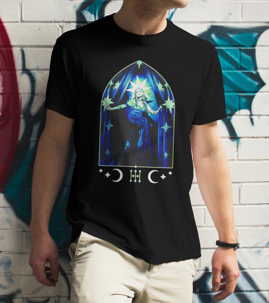 Mothica Nocturnal Starry Night Crescent Moon Gothic Arch T-Shirt
