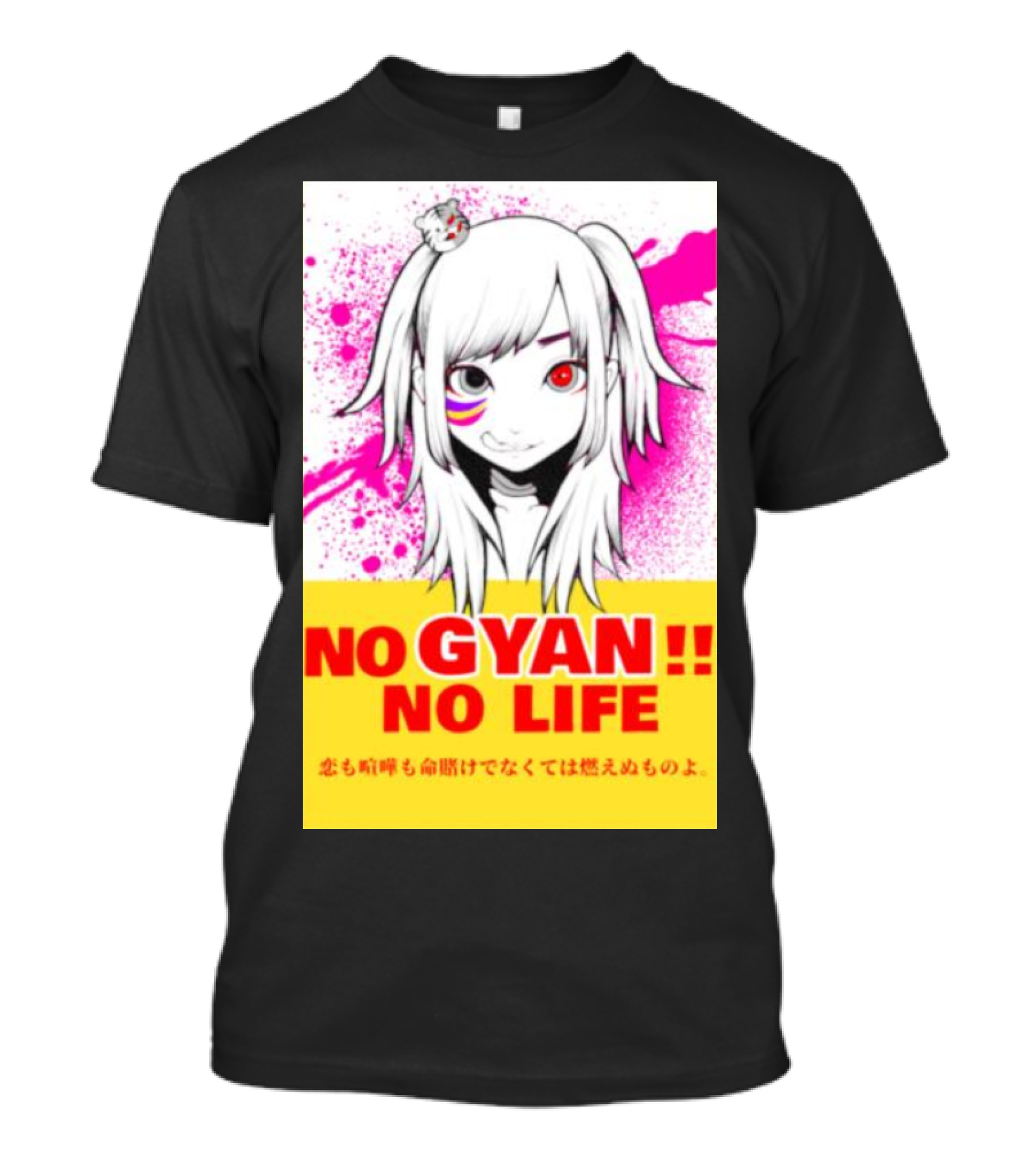 No Gyan No Life Manga Art With Cute Girl And Splatter Background T-Shirt