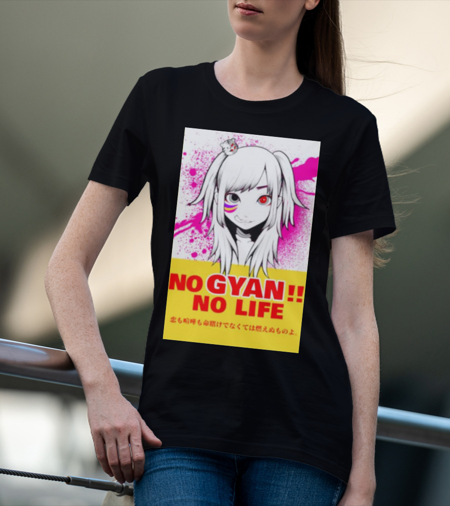 No Gyan No Life Manga Art With Cute Girl And Splatter Background T-Shirt