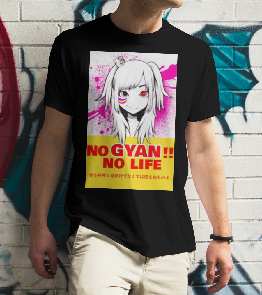 No Gyan No Life Manga Art With Cute Girl And Splatter Background T-Shirt