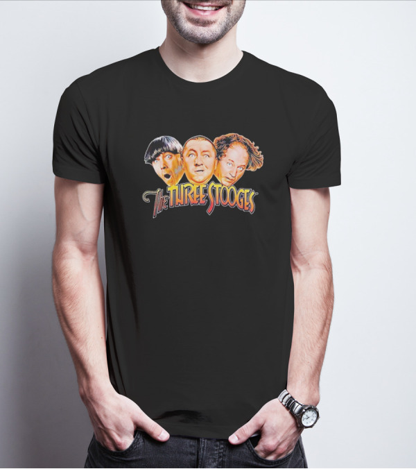 The Three Stooges Classic Comedy Trio Faces T-Shirt