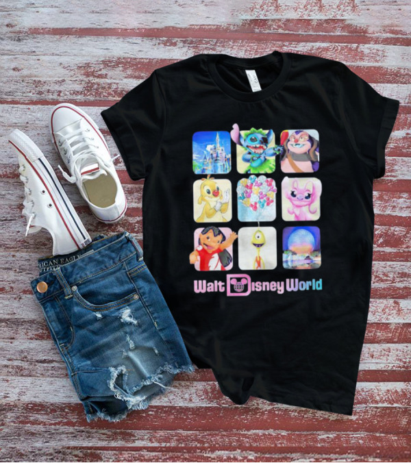 Walt Disney World Lilo Stitch Angel Experiment 626 Spaceship Earth Cinderella Castle T-Shirt