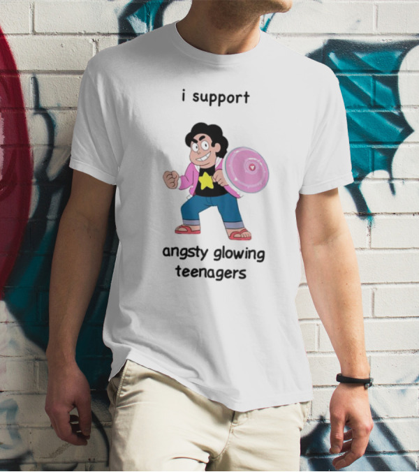 I Support Angsty Glowing Teenagers Steven Universe Shield T-Shirt