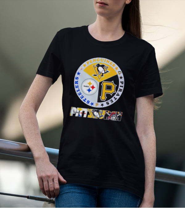Steelers Penguins Pirates Pittsburgh Circle T-Shirt