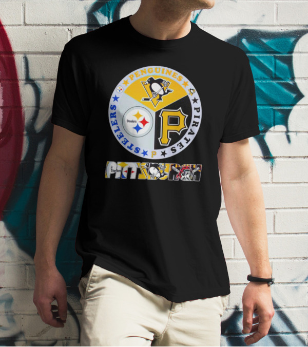 Steelers Penguins Pirates Pittsburgh Circle T-Shirt