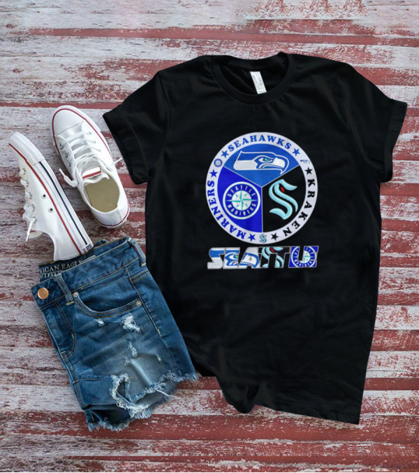 Seattle Seahawks Mariners Kraken Sports T-Shirt