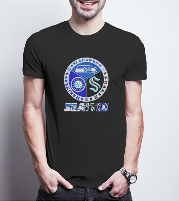 Seattle Seahawks Mariners Kraken Sports T-Shirt
