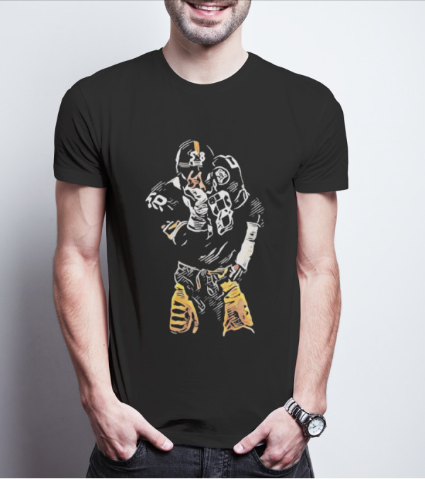 Steelers Jack Lambert Jack Splat Football Legend Black And Gold T-Shirt