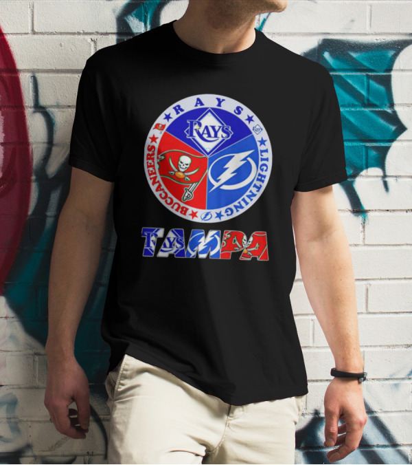 Rays Buccaneers Lightning Tampa Bay Logos Sports Teams T-Shirt
