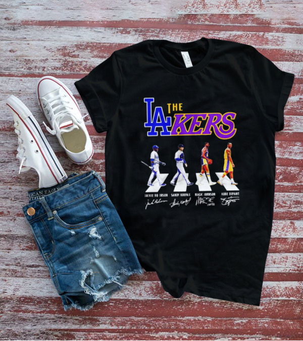 LA Lakers Jackie Robinson Sandy Koufax Magic Johnson Kobe Bryant T-Shirt