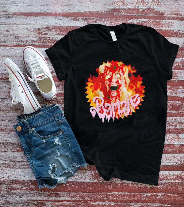 Barbenheimer Barbie Horror Flames T-Shirt