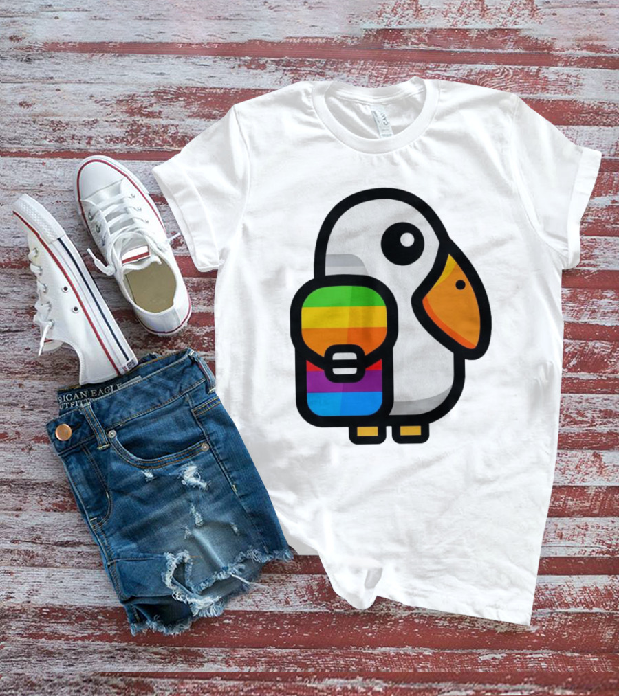 Basic Apple Guy Rainbow Pelican T-Shirt
