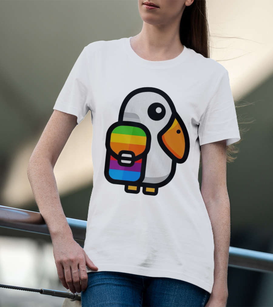 Basic Apple Guy Rainbow Pelican T-Shirt