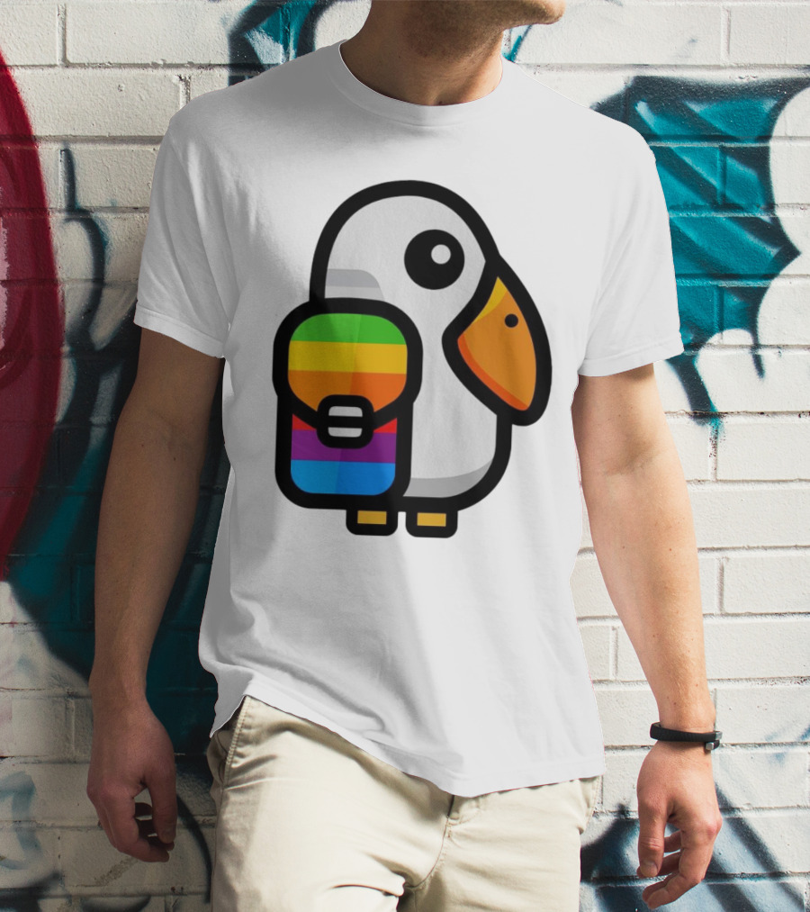 Basic Apple Guy Rainbow Pelican T-Shirt