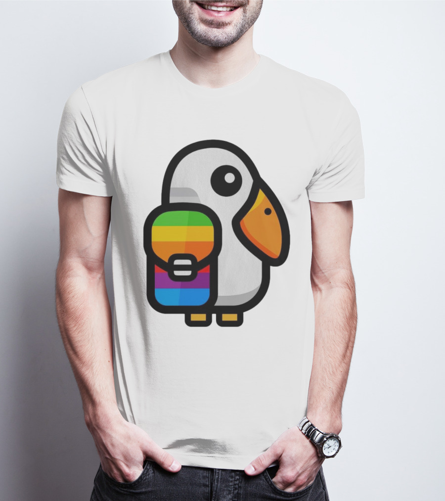 Basic Apple Guy Rainbow Pelican T-Shirt