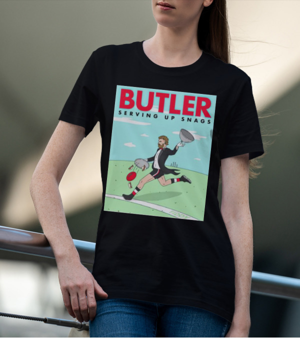 BUTLER SERVING UP SNAGS AFL FOOTBALL TUXEDO T-Shirt