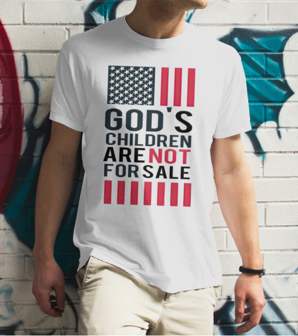 God's Children Are Not For Sale American Flag Stripes T-Shirt