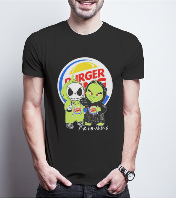 Burger King Friends Jack Skellington Grinch Collaboration T-Shirt