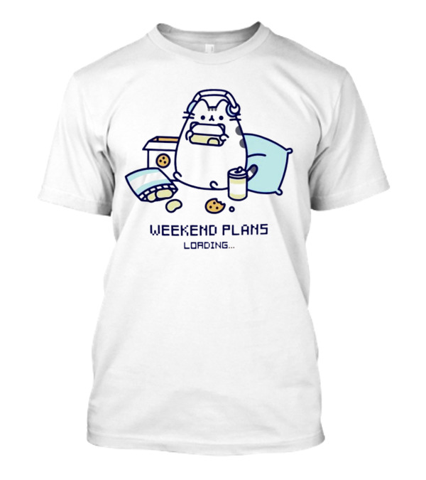 Weekend Plans Loading Cat Headphones Snacks Pillow T-Shirt
