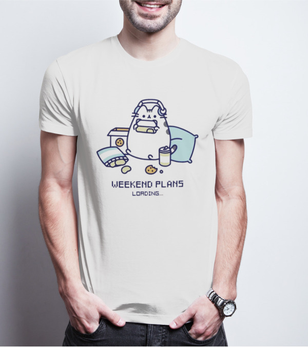 Weekend Plans Loading Cat Headphones Snacks Pillow T-Shirt