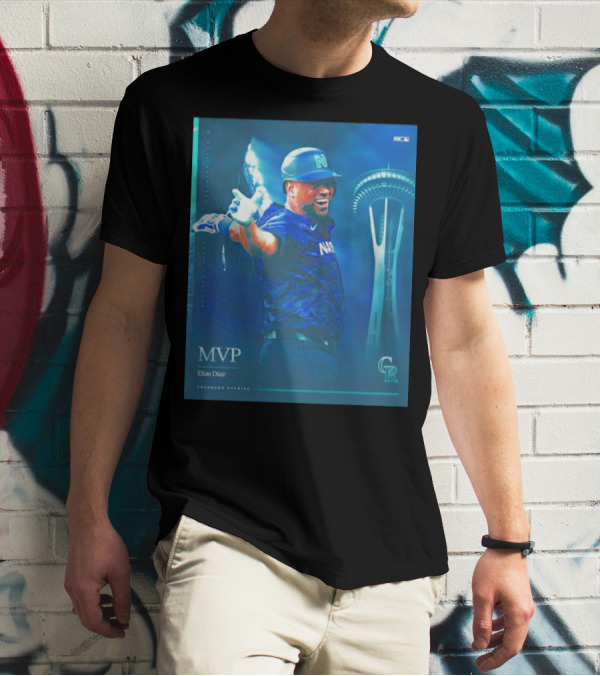 Elías Díaz MVP Colorado Rockies Seattle Skyline T-Shirt