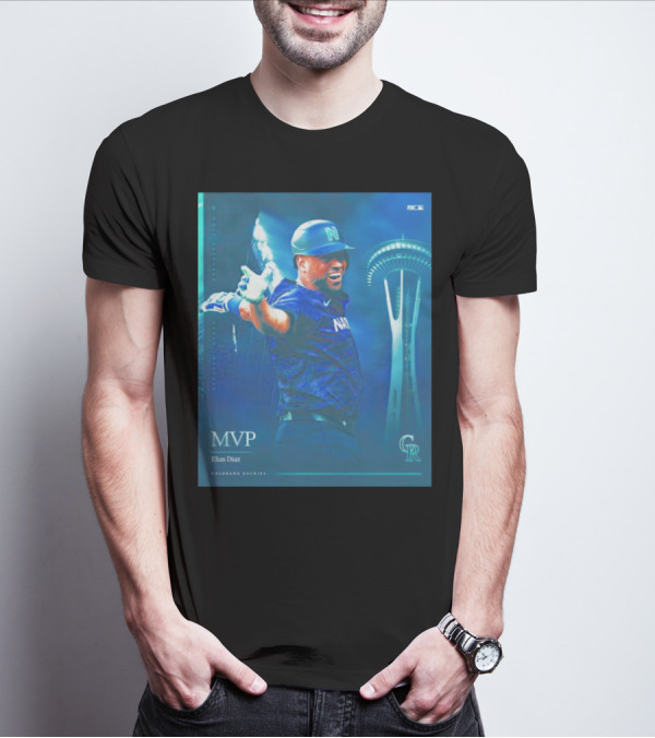 Elías Díaz MVP Colorado Rockies Seattle Skyline T-Shirt