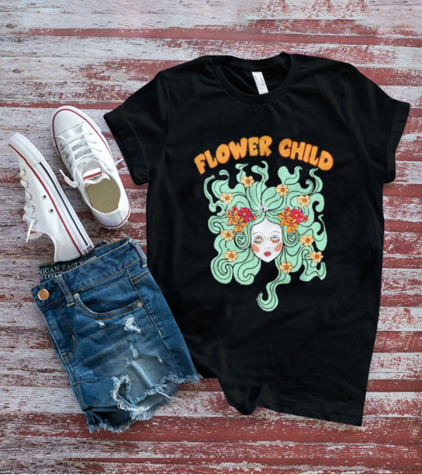 Flower Child Feminist Groovy Floral Goddess Hair T-Shirt