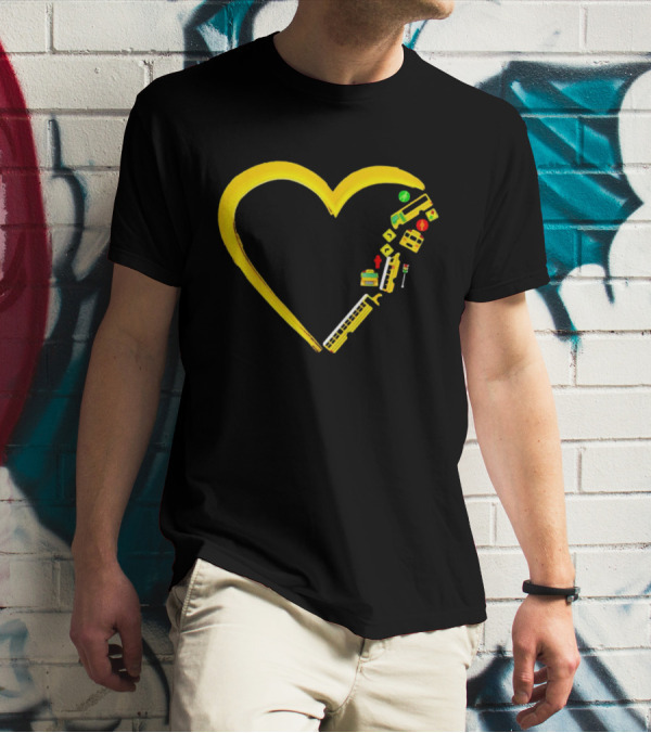 School Bus Driver Heart Traffic Sign And School Crossing T-Shirt