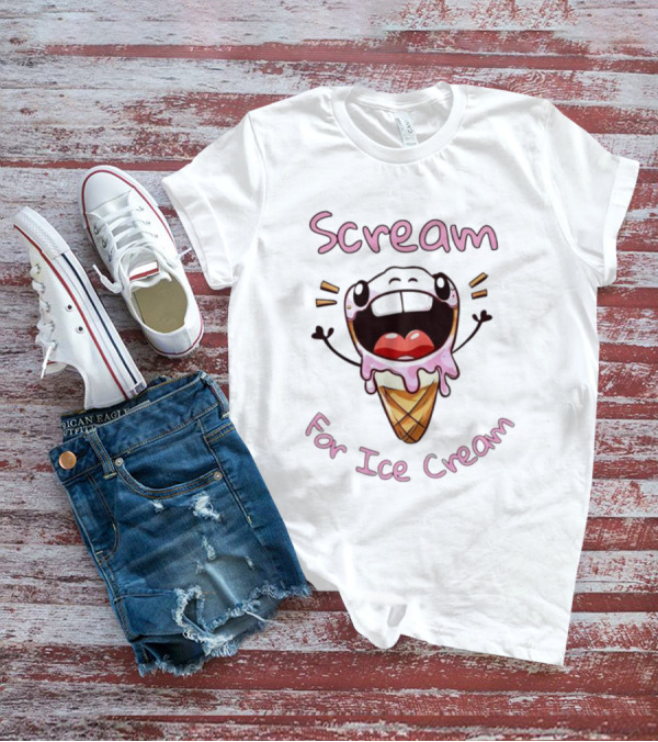 Scream For Ice Cream Cute Melting Cone Emoji T-Shirt