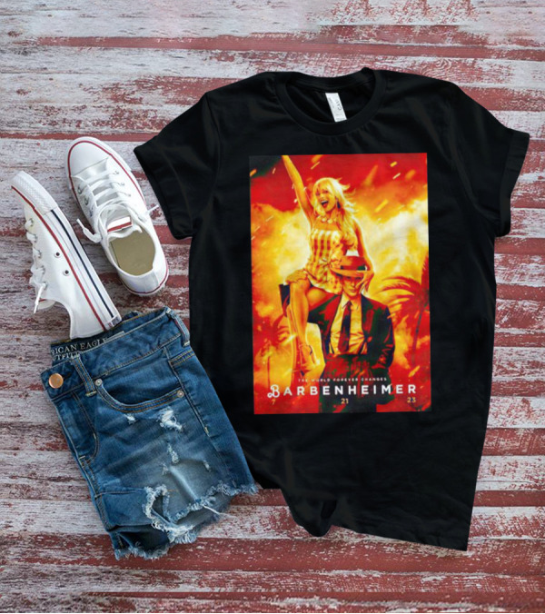 The World Forever Changes Barbenheimer 7 21 23 Palm Trees Explosion Hat Dress T-Shirt