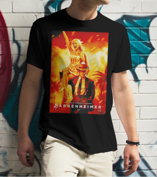 The World Forever Changes Barbenheimer 7 21 23 Palm Trees Explosion Hat Dress T-Shirt