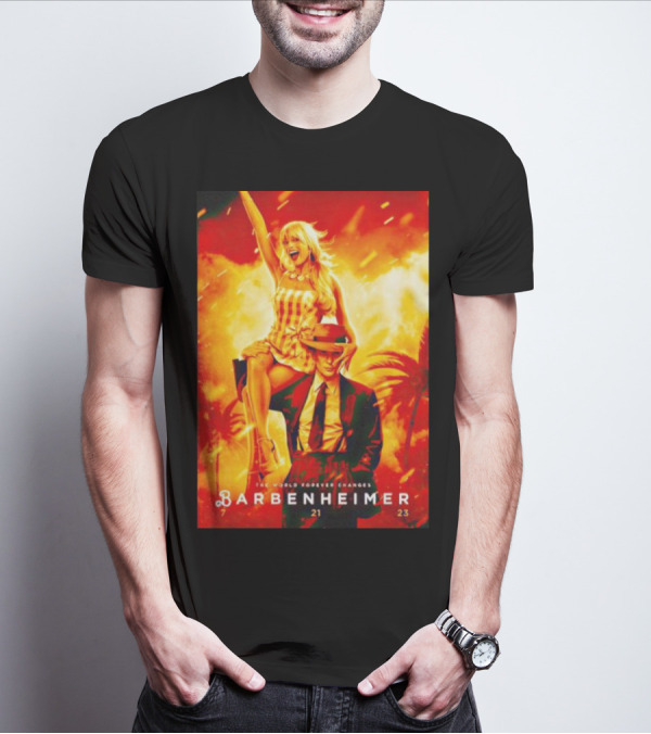 The World Forever Changes Barbenheimer 7 21 23 Palm Trees Explosion Hat Dress T-Shirt